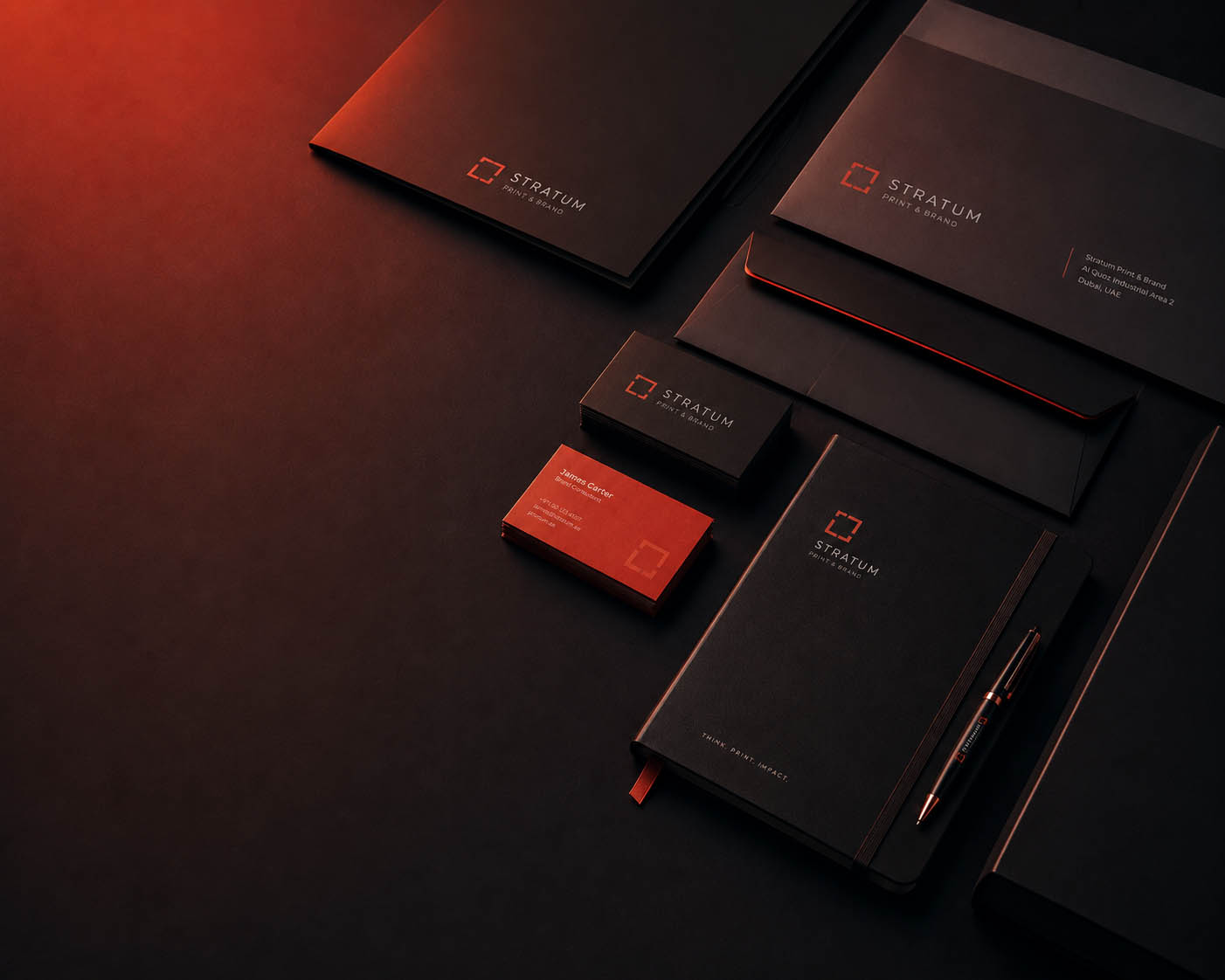 Corporate stationery printing and branding mockup