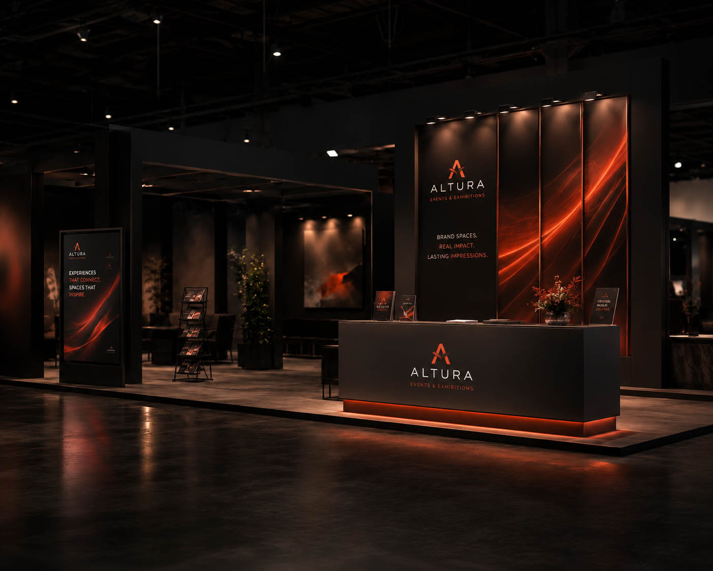 Event exhibition booth and branding display mockup