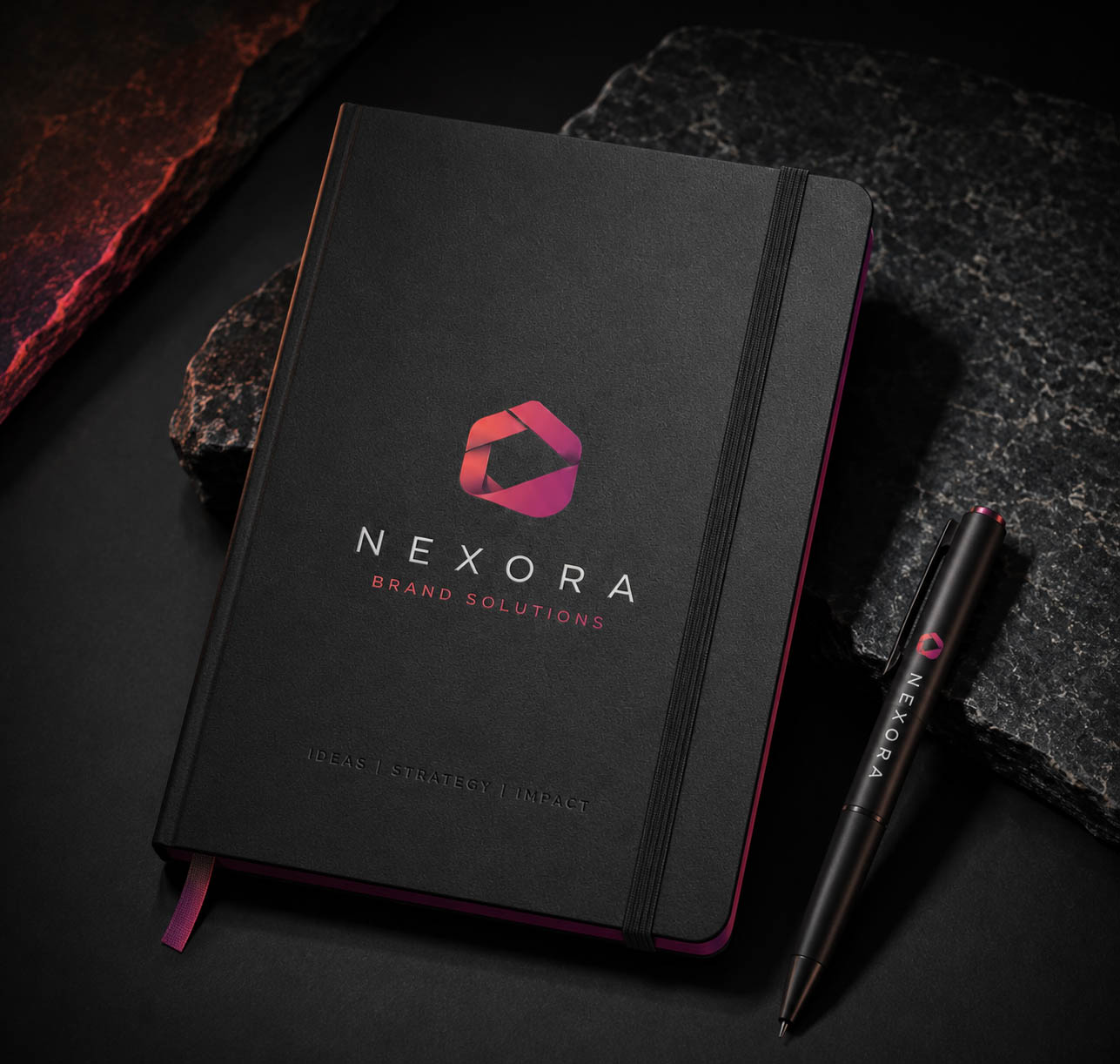 Corporate notebook printing and branding mockup