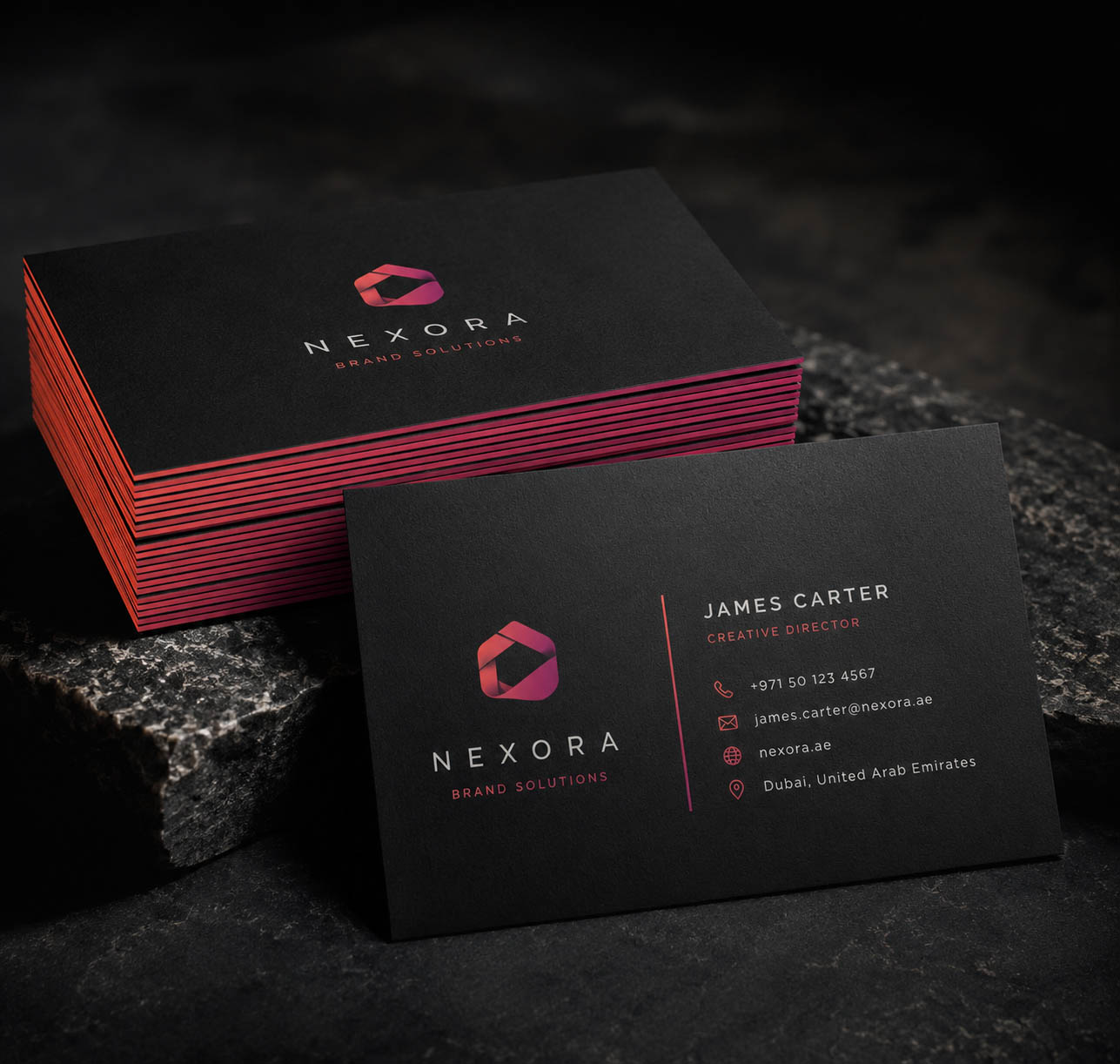 Premium business card printing mockup for Dubai business branding