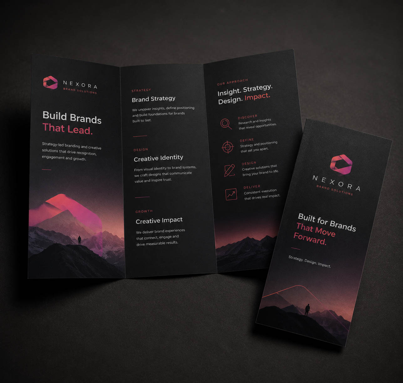 Tri-fold brochure design and printing mockup